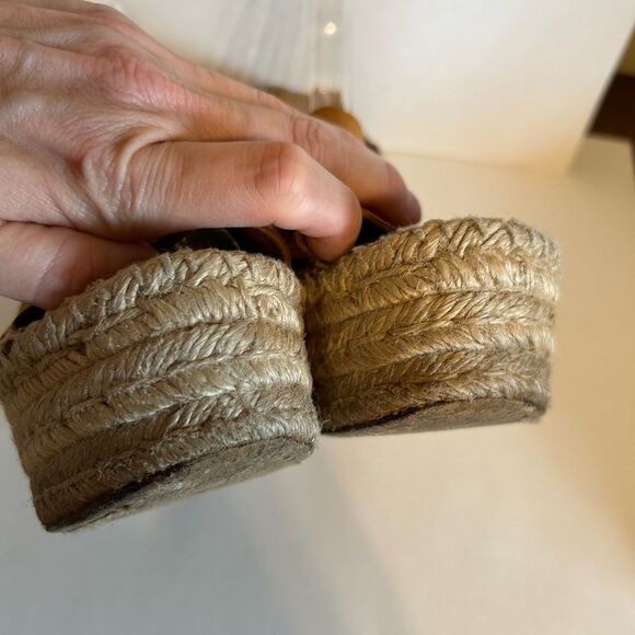 Chloe | Lauren Espadrille Wedge Sandal Brown Suede Size 9 Made In Spain - Picture 9 of 14